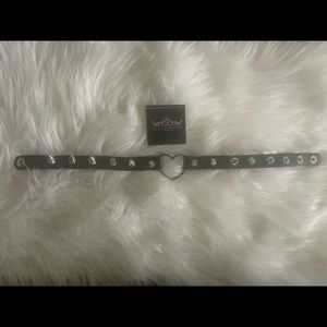 Heart studded neck chocker